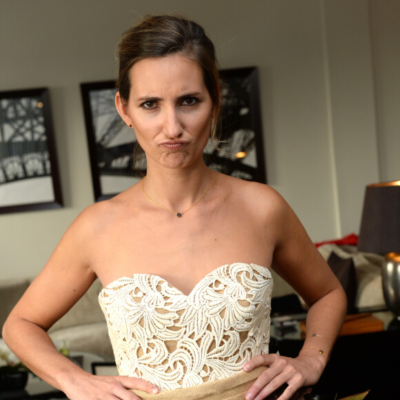 Marie Portolano (habillée par le chocolatier Maxence Barbot du Plaza Athénée et le créateur Julien Bonnet) - Essayage en prévisions du défilé du salon du chocolat 2018 au Plaza Athénée à Paris le 17 ocotbre 2018. © Veeren/Bestimage