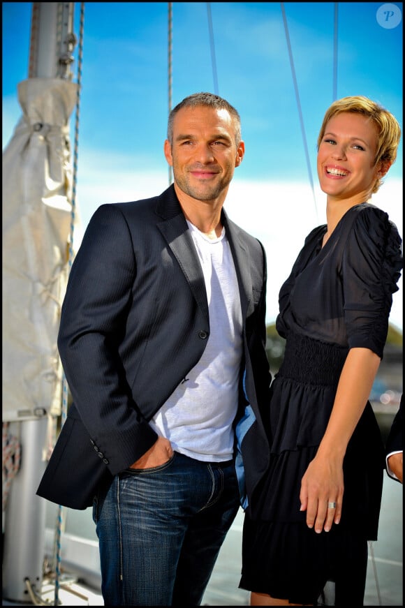 Lorie Pester et Philippe Bas lors du Festival de la fiction TV de La Rochelle en 2012