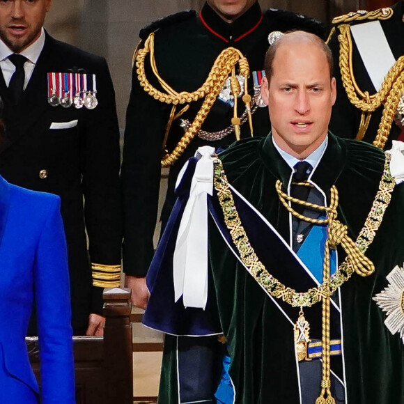 The Prince and Princess of Wales, known as the Duke and Duchess of Rothesay while in Scotland during the National Service of Thanksgiving and Dedication for King Charles III and Queen Camilla, and the presentation of the Honours of Scotland, at St Giles' Cathedral, Edinburgh. Picture date: Wednesday July 5, 2023. 