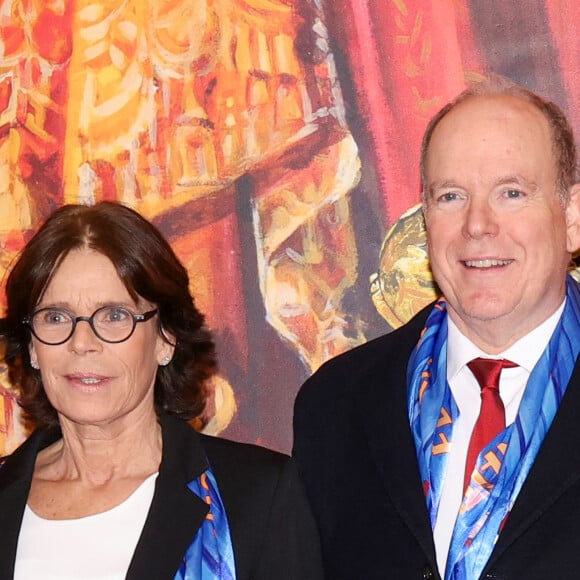 La princesse Stéphanie de Monaco et le prince Albert II de Monaco lors du 46ème Festival International du Cirque de Monte-Carlo, le 20 janvier 2024. © Claudia Albuquerque/Bestimage 