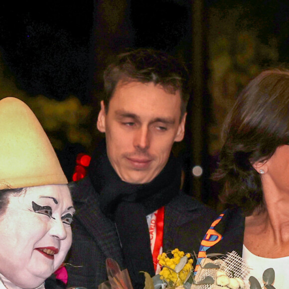 La princesse Stéphanie de Monaco, le prince Albert II de Monaco et Louis Ducruet lors du 46ème Festival International du Cirque de Monte-Carlo, le 20 janvier 2024. © Claudia Albuquerque/Bestimage 