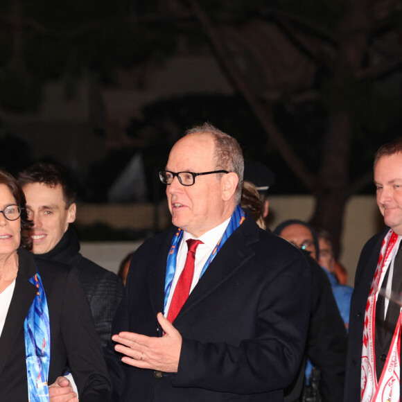 La princesse Stéphanie de Monaco et le prince Albert II de Monaco lors du 46ème Festival International du Cirque de Monte-Carlo, le 20 janvier 2024. © Claudia Albuquerque/Bestimage 