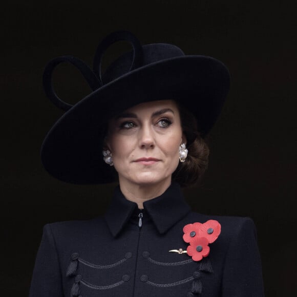 Catherine Kate Middleton, princesse de Galles - La famille royale honore les disparus des deux guerres mondiales lors de la cérémonie Remembrance Sunday ( Dimanche du souvenir ) au Cénotaphe à Londres le 12 novembre 2023. 