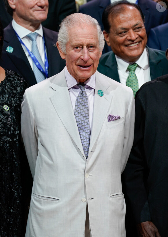 Le roi Charles III d'Angleterre, lors d'une réception du Forum des affaires et de la philanthropie sur le climat à Expo City à Dubaï, lors de la Cop28, le 30 novembre 2023. 