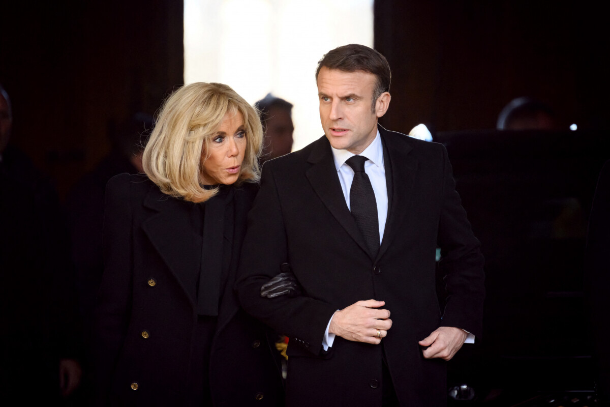 Photo : Emmanuel Macron, président de la Republique et sa femme la ...