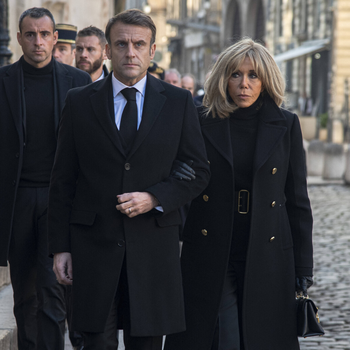 Photo Emmanuel Macron Et Sa Femme Brigitte Obsèques De Gérard Collomb En La Cathédrale Saint 