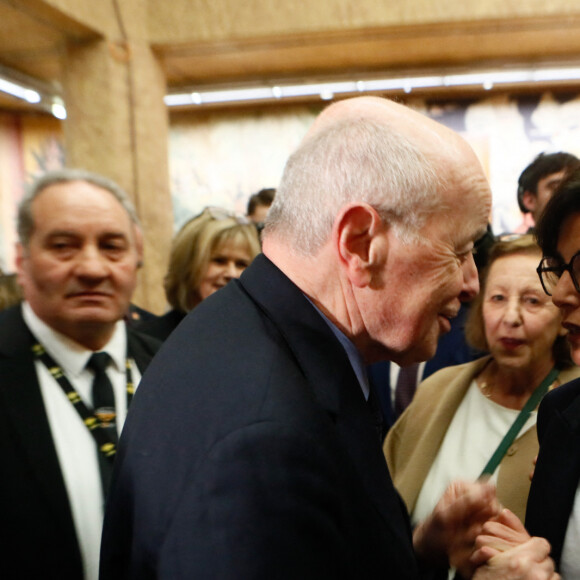 Jacques Toubon, Rachida Dati (ministre de la culture) - Voeux de la ministre de la culture Rachida Dati aux acteurs culturels et à la presse au musée de l'immigration à Paris, France, le 29 janvier 2024. "Je suis absolument déterminée (...) Un grand bravo pour tout ce que vous faites déjà. Un grand merci par avance pour ce que nous ferons ensemble. Quand je vous quitterai, vous ne pleurerez pas. Vous m'applaudirez!". © Christophe Clovis/Bestimage