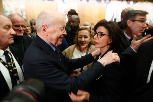 Jacques Toubon, Rachida Dati (ministre de la culture) - Voeux de la ministre de la culture Rachida Dati aux acteurs culturels et à la presse au musée de l'immigration à Paris, France, le 29 janvier 2024. "Je suis absolument déterminée (...) Un grand bravo pour tout ce que vous faites déjà. Un grand merci par avance pour ce que nous ferons ensemble. Quand je vous quitterai, vous ne pleurerez pas. Vous m'applaudirez!". © Christophe Clovis/Bestimage