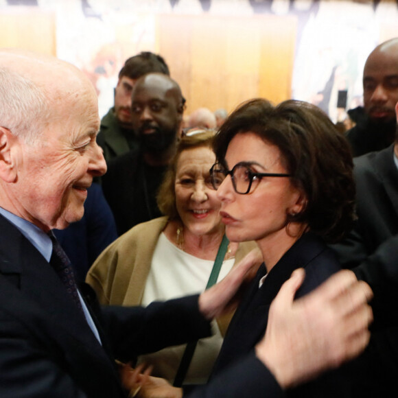 Jacques Toubon, Rachida Dati (ministre de la culture) - Voeux de la ministre de la culture Rachida Dati aux acteurs culturels et à la presse au musée de l'immigration à Paris, France, le 29 janvier 2024. "Je suis absolument déterminée (...) Un grand bravo pour tout ce que vous faites déjà. Un grand merci par avance pour ce que nous ferons ensemble. Quand je vous quitterai, vous ne pleurerez pas. Vous m'applaudirez!". © Christophe Clovis/Bestimage