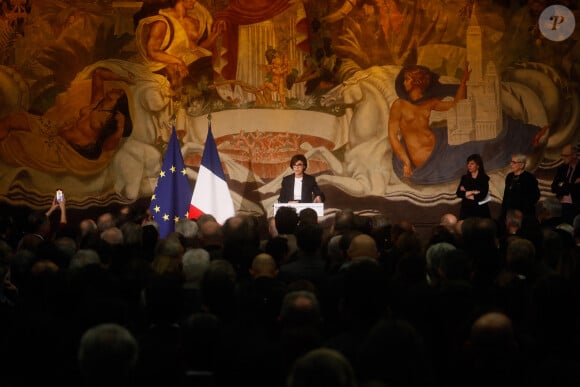 Voeux de la ministre de la culture Rachida Dati aux acteurs culturels et à la presse au musée de l'immigration à Paris, France, le 29 janvier 2024. "Je suis absolument déterminée (...) Un grand bravo pour tout ce que vous faites déjà. Un grand merci par avance pour ce que nous ferons ensemble. Quand je vous quitterai, vous ne pleurerez pas. Vous m'applaudirez!". © Christophe Clovis/Bestimage