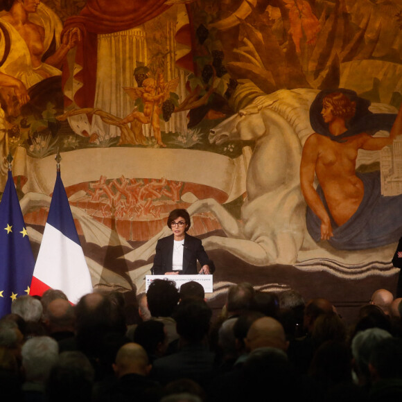 Voeux de la ministre de la culture Rachida Dati aux acteurs culturels et à la presse au musée de l'immigration à Paris, France, le 29 janvier 2024. "Je suis absolument déterminée (...) Un grand bravo pour tout ce que vous faites déjà. Un grand merci par avance pour ce que nous ferons ensemble. Quand je vous quitterai, vous ne pleurerez pas. Vous m'applaudirez!". © Christophe Clovis/Bestimage