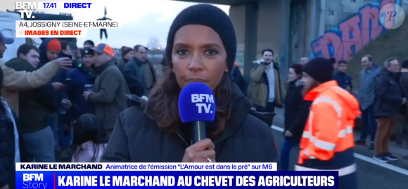 Karine Le Marchand en direct sur BFMTV, le 29 janvier 2024