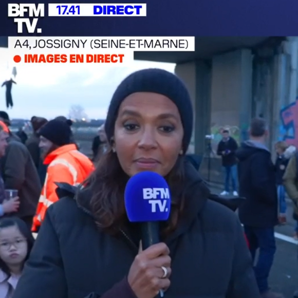 Karine Le Marchand en direct sur BFMTV, le 29 janvier 2024