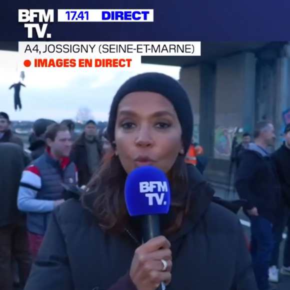 Karine Le Marchand en direct sur BFMTV, le 29 janvier 2024