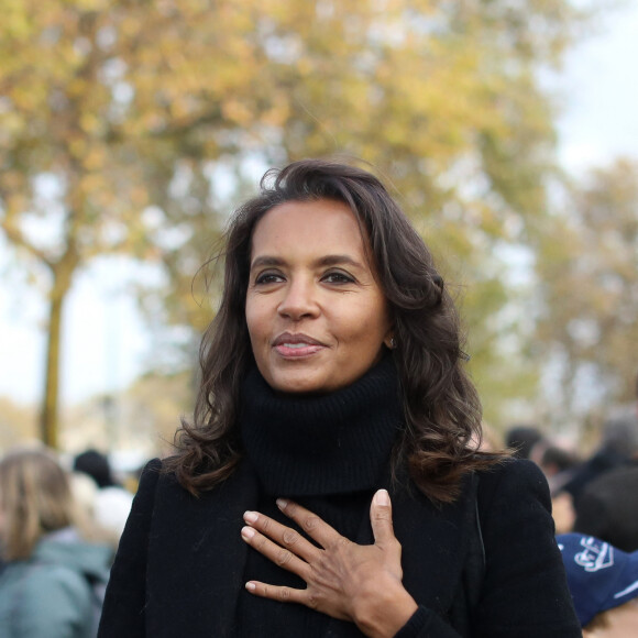 Karine Le Marchand lors d'une marche contre l'antisémitisme à Paris, le 12 novembre 2023 © Stéphane Lemouton / Bestimage