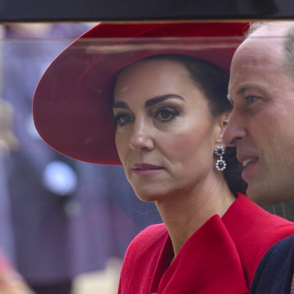 Le prince William, prince de Galles, et Catherine (Kate) Middleton, princesse de Galles - Cérémonie de bienvenue du président de la Corée du Sud et de sa femme à Horse Guards Parade à Londres, le 21 novembre 2023. 
