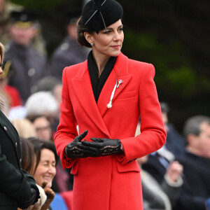 Le prince William de Galles et Kate Catherine Middleton, princesse de Galles, en visite au "1st Battalion Welsh Guards at Combermere Barracks "à Windsor, à l'occasion de la Saint-David. Le 1er mars 2023 