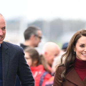 Le prince William, prince de Galles, et Catherine (Kate) Middleton, princesse de Galles, arrivent pour visiter le National Maritime Museum Cornwall à Falmouth, Royaume Uni, le 9 février 2023. 