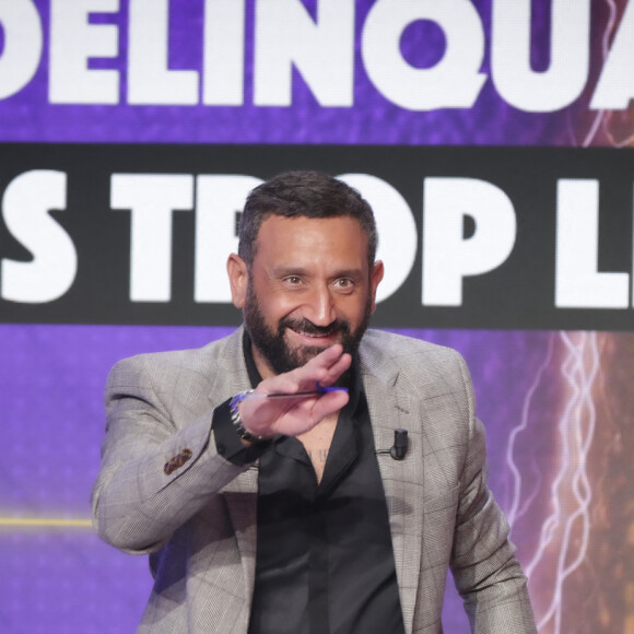 Exclusif - Cyril Hanouna sur le plateau de la nouvelle émission de C.Hanouna du week-end "Face à Hanouna" diffusée le 4 février à Paris, France, le 1er février 2024. © Jack Tribeca/Bestimage