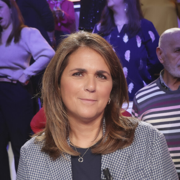 Exclusif - Valérie Benaim sur le plateau de la nouvelle émission de C.Hanouna du week-end "Face à Hanouna" diffusée le 4 février à Paris, France, le 1er février 2024. © Jack Tribeca/Bestimage