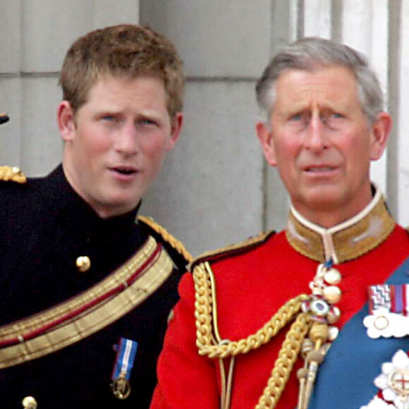 Le Duc d'Edimbourg, la princesse Anne, Harry et son père Charles - Cérémonie "Trooping of the Colour" en 2006