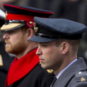 Le prince William, duc de Cambridge et le prince Harry - La famille royale britannique participe à la cérémonie du Remembrance Sunday à Londres, Royaume Uni
