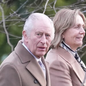 Le roi Charles III d'Angleterre - Les membres de la famille royale britannique lors de la messe dominicale en l'église St-Mary Magdalene à Sandringham, le 7 janvier 2024.