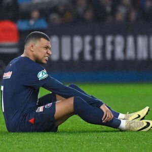 Kylian Mbappé de nouveau critiqué.
8ème de finale de la coupe de France de football entre le PSG contre Brest (3-1) au Parc des Princes à Paris. 