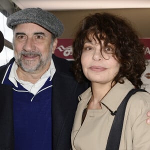 Isabelle Mergault avec Antoine Duléry et sa femme Pascale Pouzadoux - La 95ème édition du Prix d'Amérique Opodo à l'Hippodrome de Paris-Vincennes. © Guirec Coadic/Bestimage