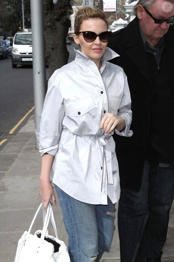 Kylie Minogue à Londres, le 15 mars 2010