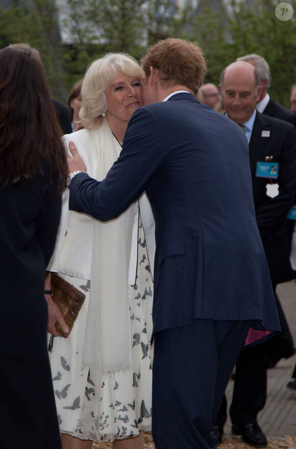 Camilla Parker Bowles, la duchesse de Cornouailles, Prince Harry - La famille royale d'Angleterre au Chelsea Flower show (exposition florale) a Londres le 21 mai 2013.