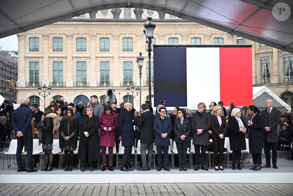 Atmosphere during national tribute to former Justice Minister Robert Badinter at Place Vendome in front of Ministry of Justice in Paris, France on February 14, 2024. Robert Badinter has died aged 95. © Eliot Blondet/Pool/Bestimage 