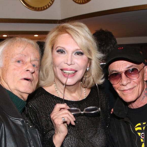 Exclusif -  Dave, Amanda Lear et Pierre et Gilles - Cocktail à la suite de la générale de la pièce " L'argent de la vieille " au Théâtre Libre à Paris, France. Le 15 Février 2024. © Bertrand Rindoff / Bestimage 