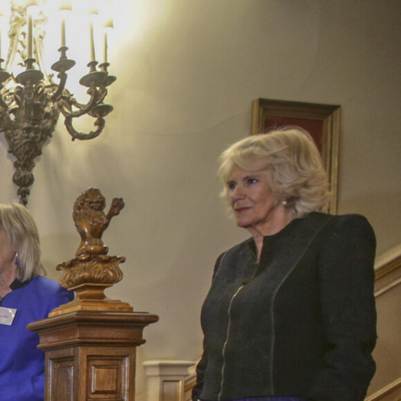 Camilla Parker-Bowles donne une réception à Clarence House pour célébrer le WOW (Women of the World festival) à Londres le 8 mars 2018. 