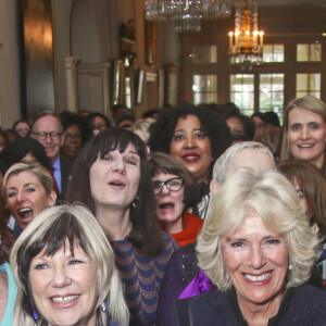 Camilla Parker-Bowles donne une réception à Clarence House pour célébrer le WOW (Women of the World festival) à Londres le 8 mars 2018. 