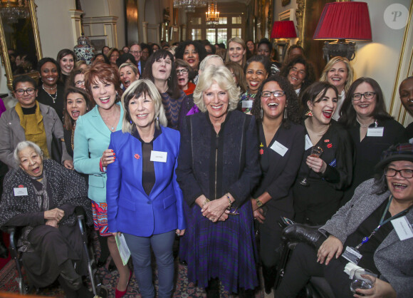 Camilla Parker-Bowles donne une réception à Clarence House pour célébrer le WOW (Women of the World festival) à Londres le 8 mars 2018. 
