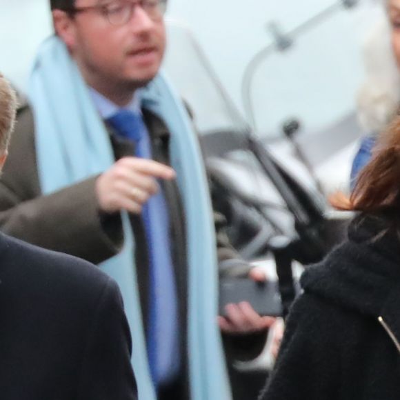Francis Vandenhende et sa femme Denise Fabre - Arrivées aux obsèques de Michou en l'église Saint-Jean de Montmartre à Paris. Le 31 janvier 2020