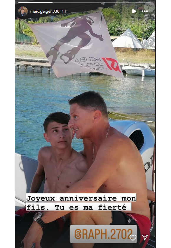 Un jeune homme qui lui ressemble beaucoup comme en témoigne une photo complice de leur duo postée sur Instagram.
Marc Geiger (Ca commence aujourd'hui) fête l'anniversaire de son fils Raphaël. Instagram