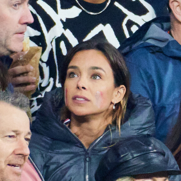 Marine Lorphelin (Miss France 2013) - People des les tribunes de la coupe du Monde de Rugby France 2023 - Match de quart de finale "France-Afrique du Sud (28-29)" au Stade de France à Saint-Denis 15 octobre 2023. © Moreau-Jacovides/Bestimage