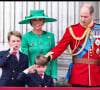 Toute sa famille sera autour d'elle. 
Le prince George, le prince Louis, Kate Catherine Middleton, princesse de Galles, le prince William de Galles - La famille royale d'Angleterre sur le balcon du palais de Buckingham lors du défilé "Trooping the Colour" à Londres. Le 17 juin 2023