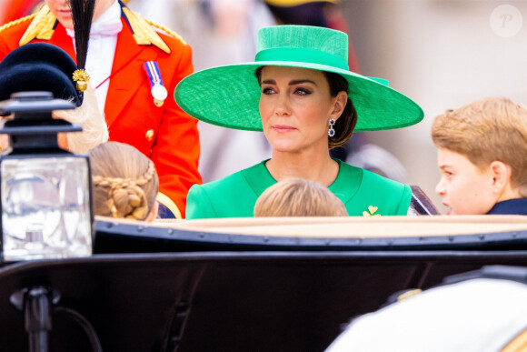 Kate Catherine Middleton, princesse de Galles, le prince George - La famille royale d'Angleterre lors du défilé "Trooping the Colour" à Londres. Le 17 juin 2023