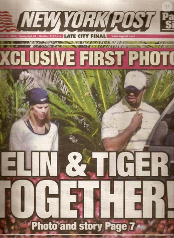 Première photo de Tiger Woods et Elin Nordegren ensemble depuis l'affaire, couverture du New York Post, mars 2010 !