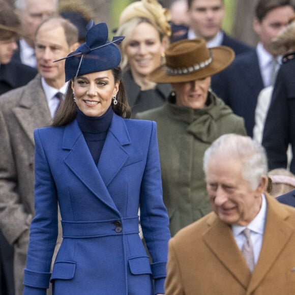 Catherine (Kate) Middleton, princesse de Galles, et le roi Charles III - Messe de Sandringham le 25 décembre 2023