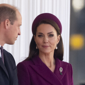 Le prince William, prince de Galles, et Catherine (Kate) Middleton, princesse de Galles - La famille royale et le gouvernement du Royaume Uni lors de la cérémonie d'accueil du président de l'Afrique du Sud, en visite d'état à Londres, Royaume Uni, le 22 novembre 2022. 