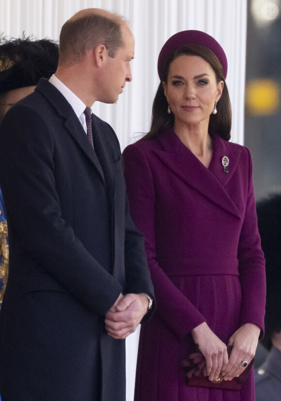 Le prince William, prince de Galles, et Catherine (Kate) Middleton, princesse de Galles - La famille royale et le gouvernement du Royaume Uni lors de la cérémonie d'accueil du président de l'Afrique du Sud, en visite d'état à Londres, Royaume Uni, le 22 novembre 2022. 