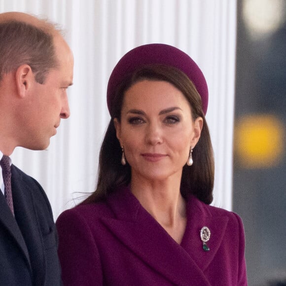 Le prince William, prince de Galles, et Catherine (Kate) Middleton, princesse de Galles - La famille royale et le gouvernement du Royaume Uni lors de la cérémonie d'accueil du président de l'Afrique du Sud, en visite d'état à Londres, Royaume Uni, le 22 novembre 2022. 