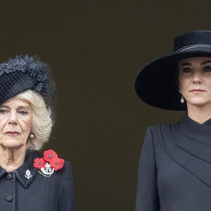 Camilla Parker Bowles, reine consort d'Angleterre, et Catherine (Kate) Middleton, princesse de Galles, - Les membres de la famille royale d'Angleterre et les personnalités lors du "Remembrance Sunday Service" à Londres, le 13 novembre 2022. 