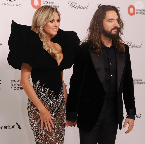Heidi Klum et son mari Tom Kaulitz - Photocall de la soirée annuelle de la Elton John AIDS Foundation à West Hollywood le 10 mars 2024. 