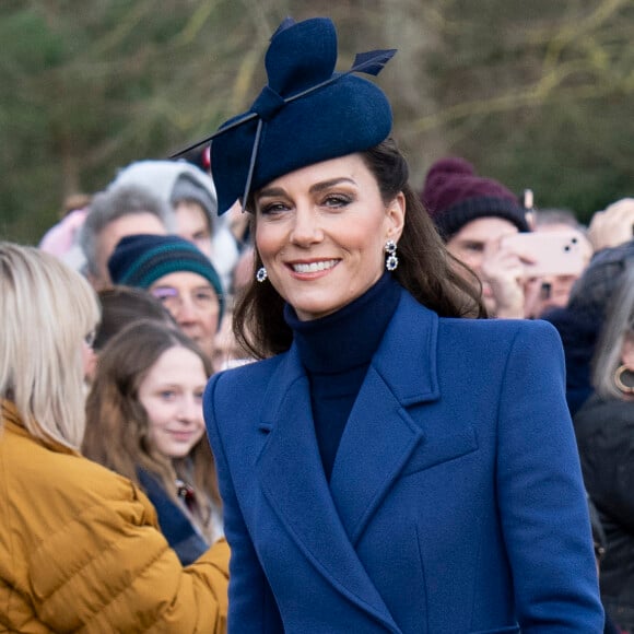 Catherine (Kate) Middleton, princesse de Galles, la princesse Charlotte de Galles - Les membres de la famille royale britannique lors de la messe du matin de Noël en l'église St-Mary Magdalene à Sandringham, le 25 décembre 2023.