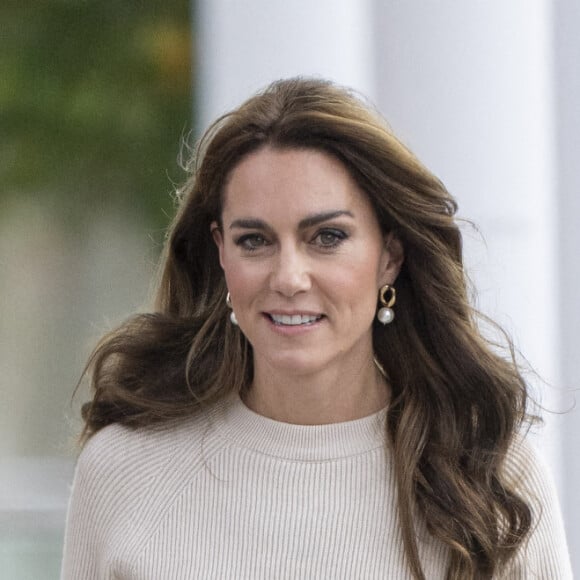 Catherine (Kate) Middleton, princesse de Galles, arrive à l'université de Nottingham dans le cadre de la Journée mondiale de la santé mentale (World Mental Health Day), le 11 octobre 2023. 